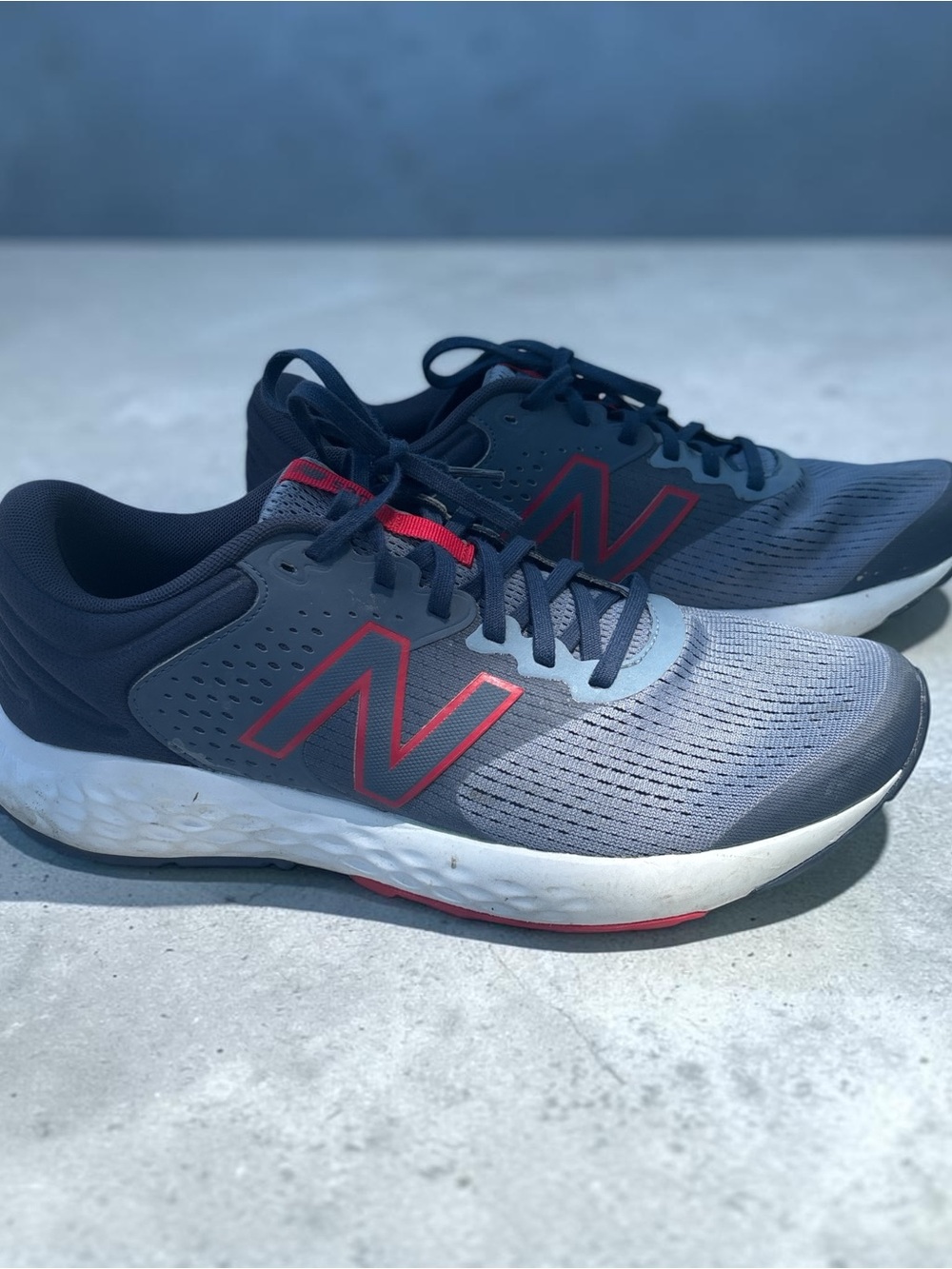 New Balance Men's Athletic Shoes - Gray with Red Accents